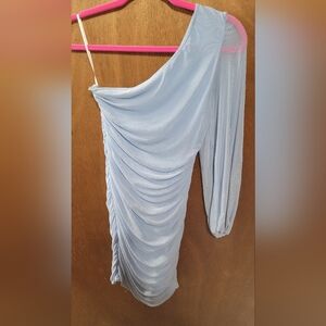 SHEIN One-Shoulder Light Blue Dress